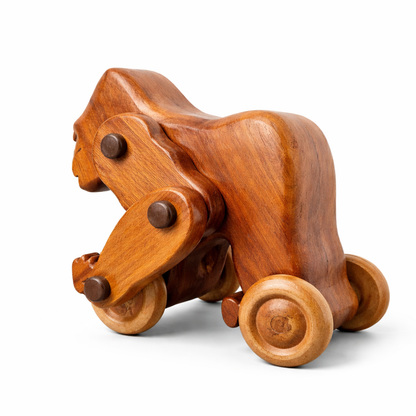 Mid Century Articulated Wooden Gorilla Toy Sculpture — view 3