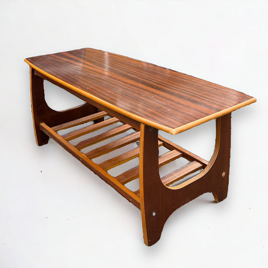 Mid Century Teak Formica Scandi Coffee Table