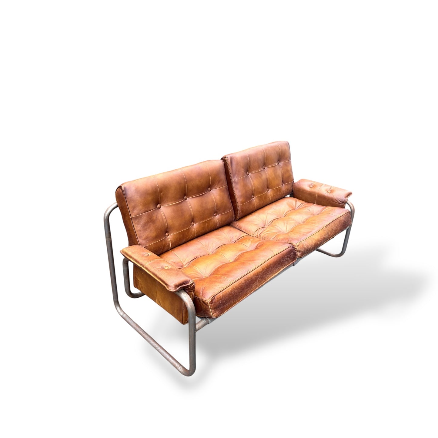 Vintage IKEA “Borkum” Leather Sofa – Pair By Johan Häggström, Sweden, 1970s