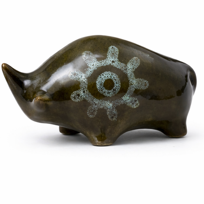 Elizabeth Skipworth Studio Pottery Bulls – Pair Vintage Lotus Pottery Animal Figures