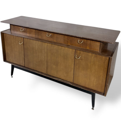 G Plan Sideboard | Mid Century Teak Wood Sideboard With Brass Handles & Storage