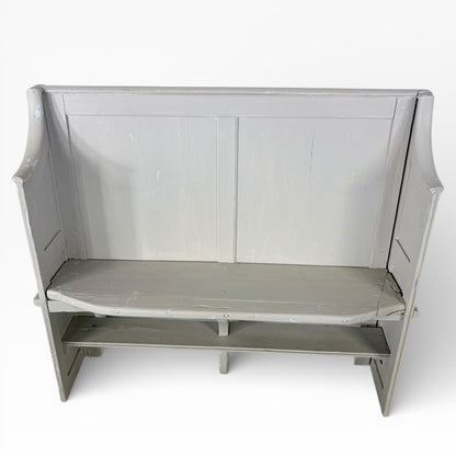 Vintage Distressed Painted Pine Church Pew
