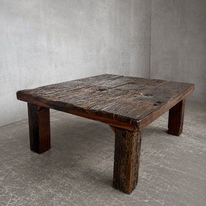 Mid Century Brutalist Driftwood Chunky Coffee Table