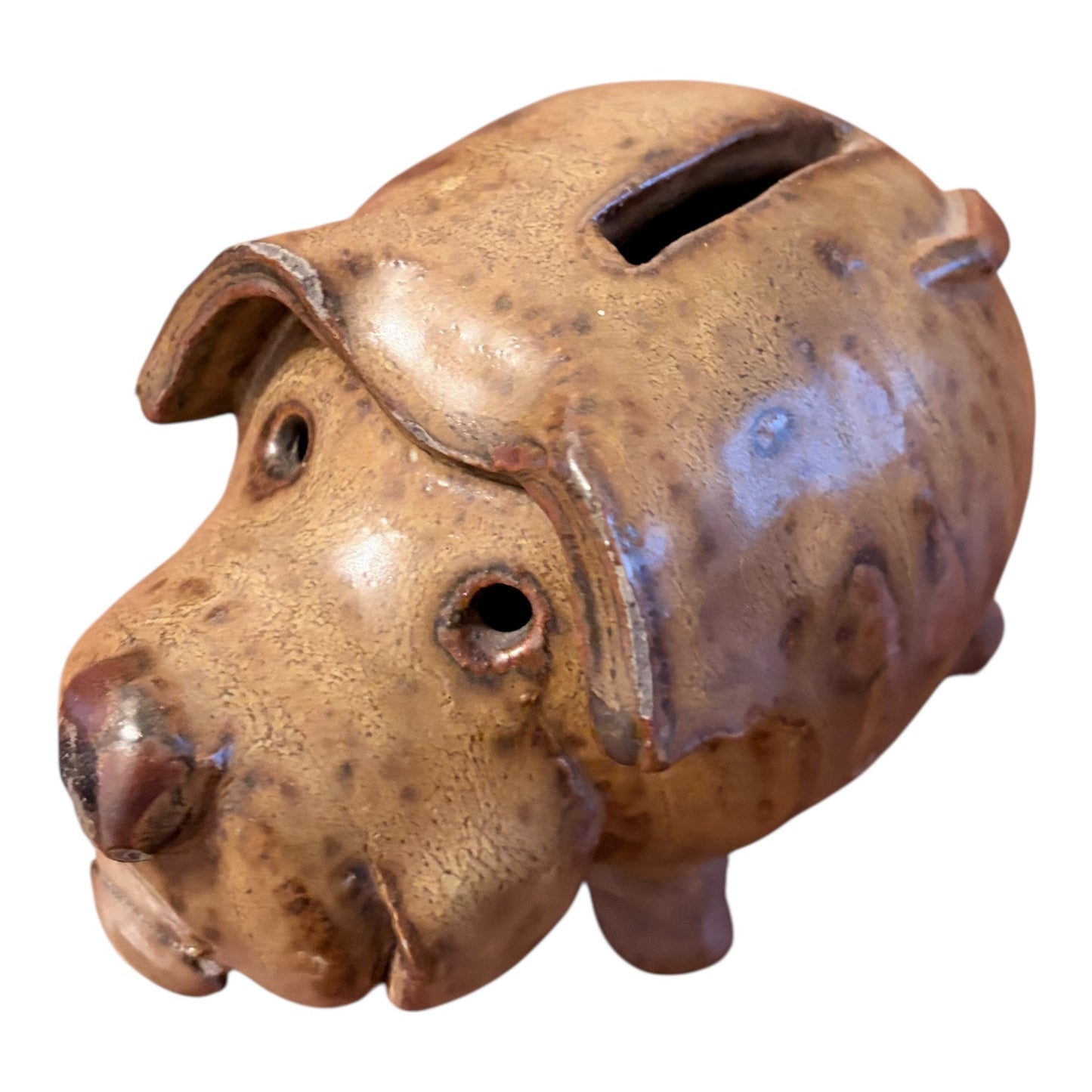 Vintage Studio Pottery Pig Money Bank – Handcrafted Ceramic Piggy Bank