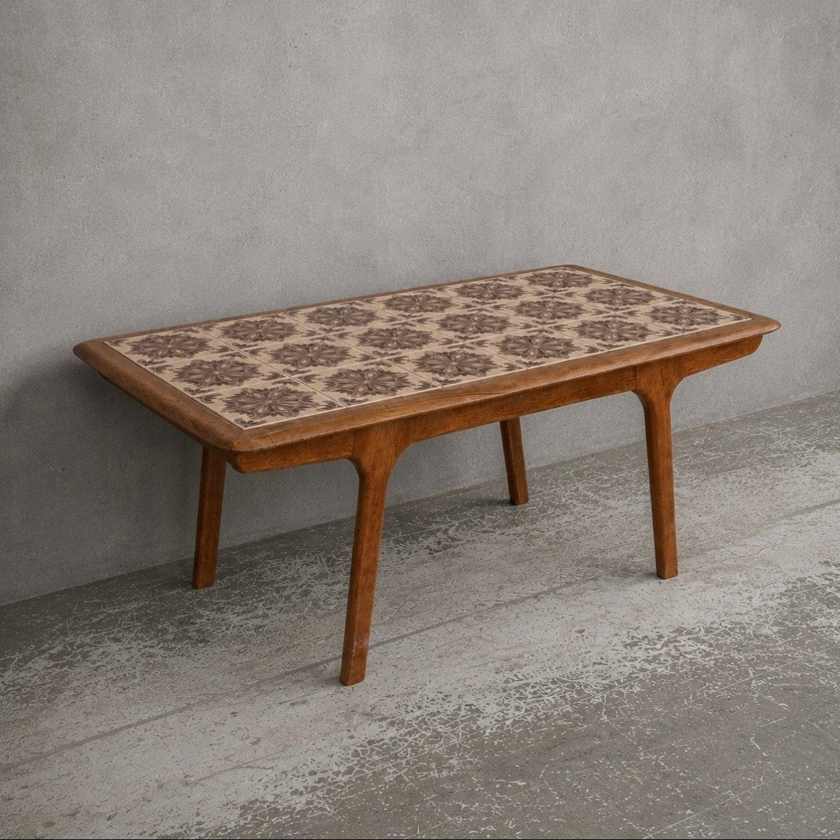 Vintage Danish Oak & Teak Tile Top Coffee Table