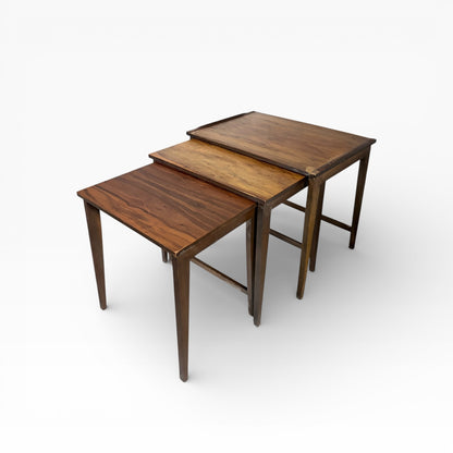 Gordon Russell Walnut Nest of Tables – Mid-Century British Design, Vintage Side Tables