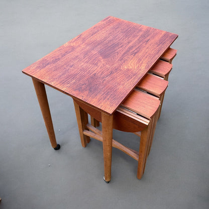 Mid-Century Danish Folding Nesting Tables by Poul Hundevad