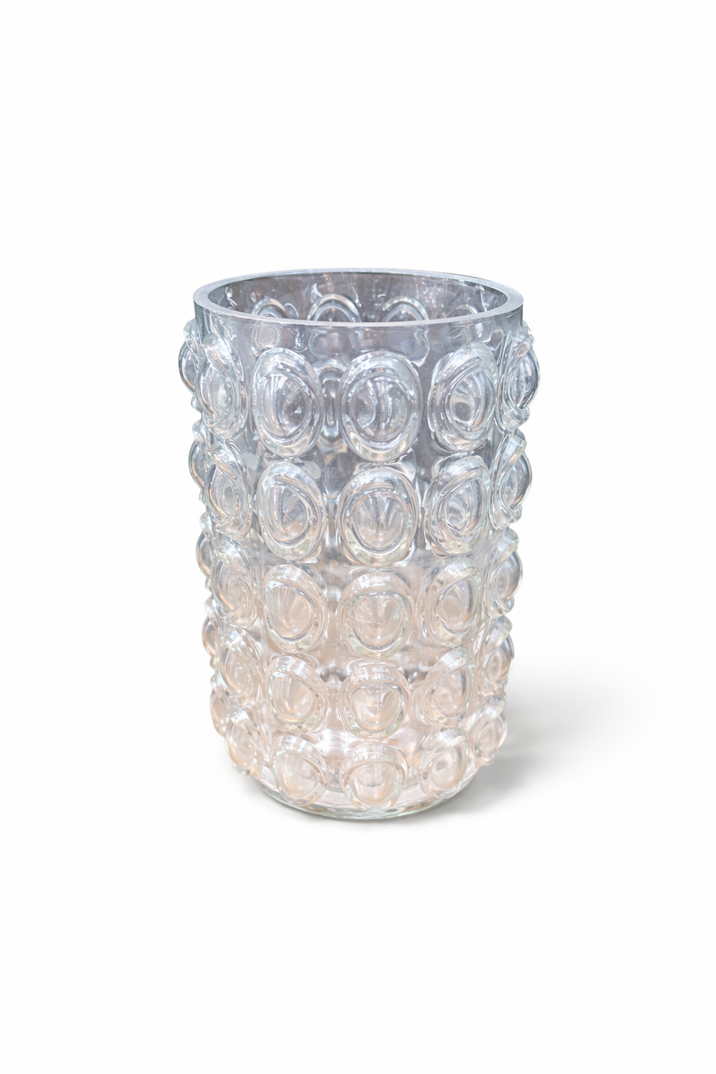 Mid Century Bubble Glass Vase – Vintage Textured Art Glass — view 2