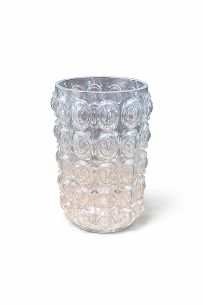 Mid Century Bubble Glass Vase – Vintage Textured Art Glass — view 2