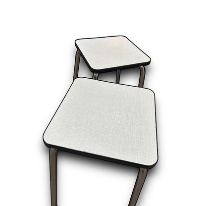 Mid Century White Formica Bar Stools
