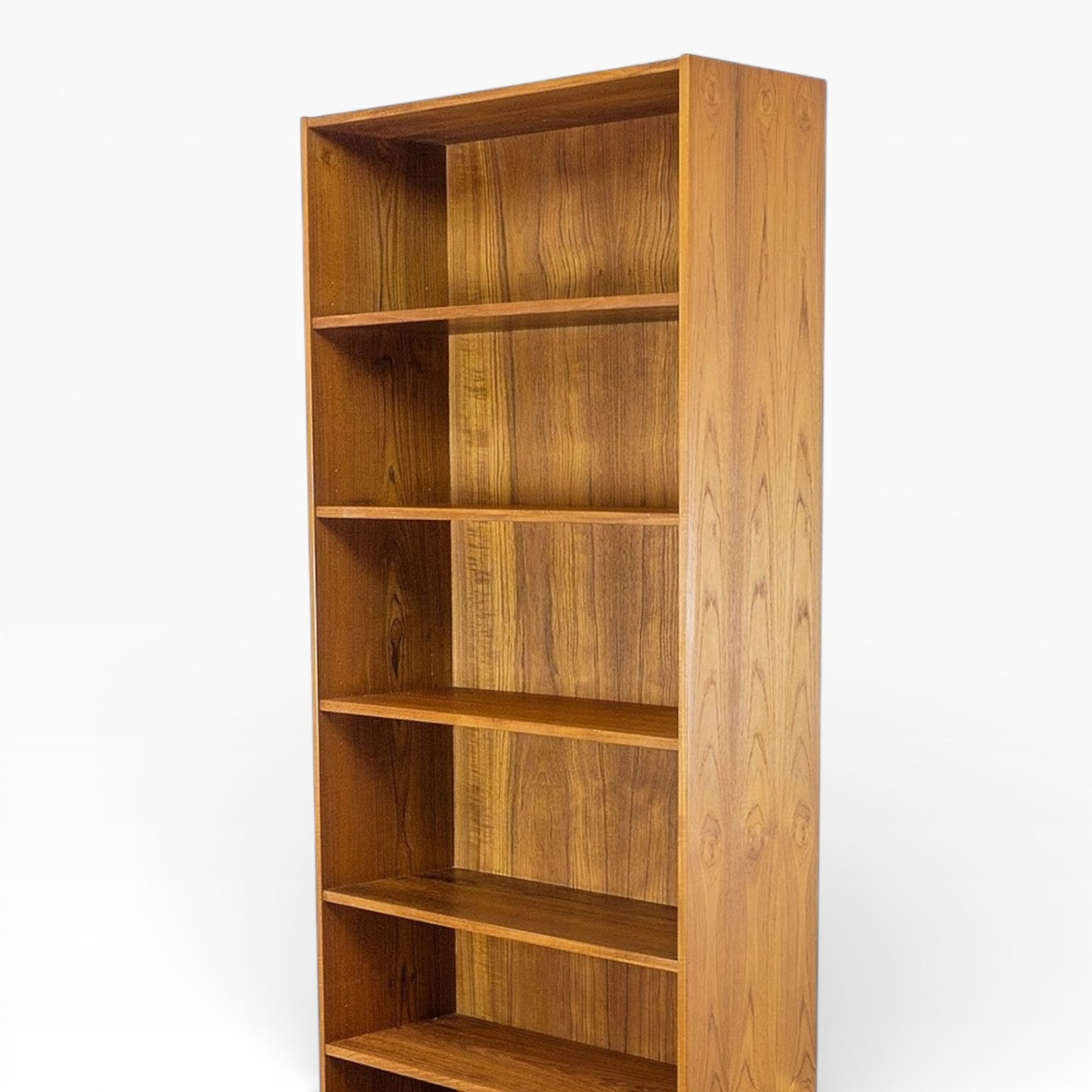 Danish Domino Teak Bookcase – Tall Slim Mid-Century Shelving Unit