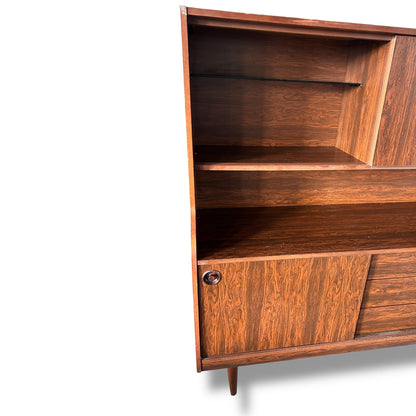 Mid Century Modern Rosewood High Sideboard Drinks Cabinet by Schreiber