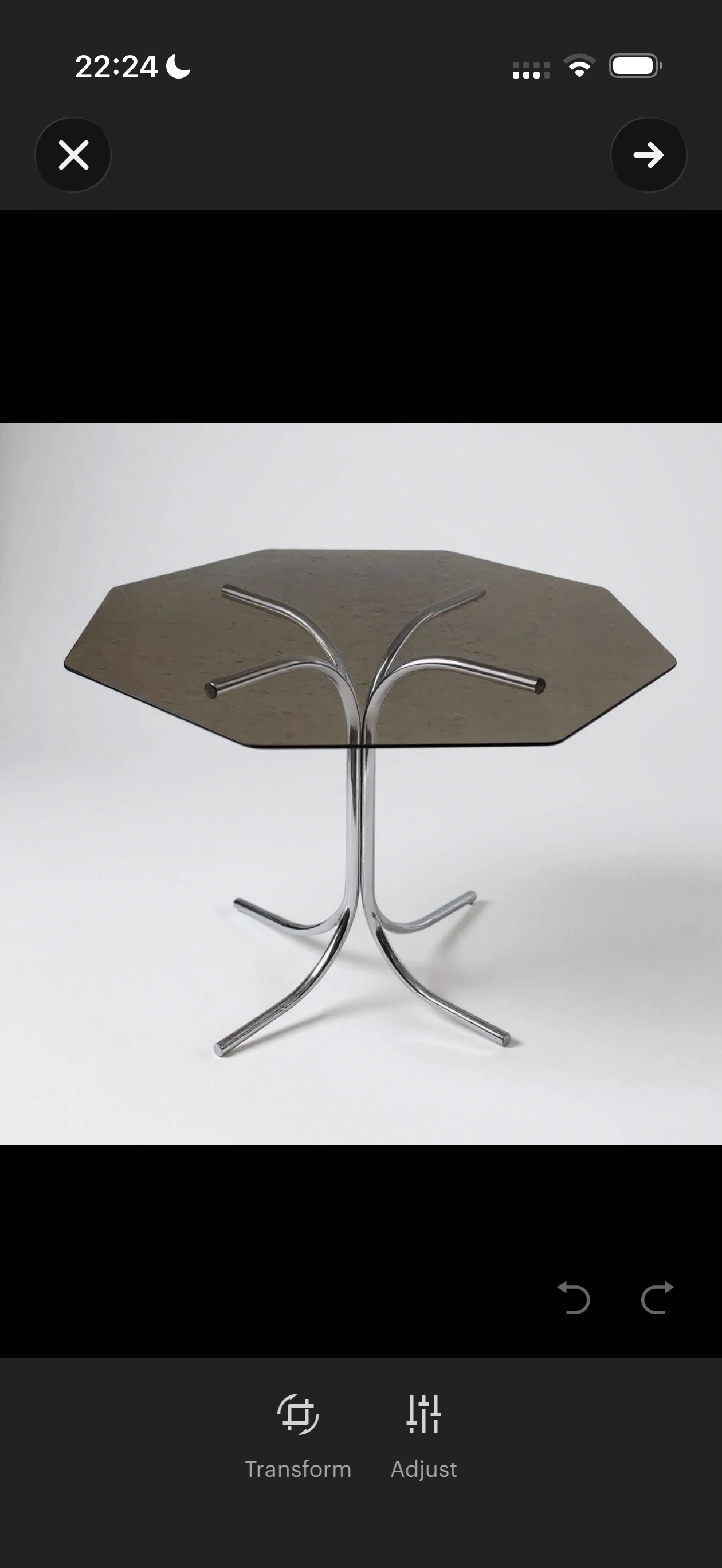 Mid Century Italian Chrome & Smoked Glass Dining Table with Cantilever Chairs