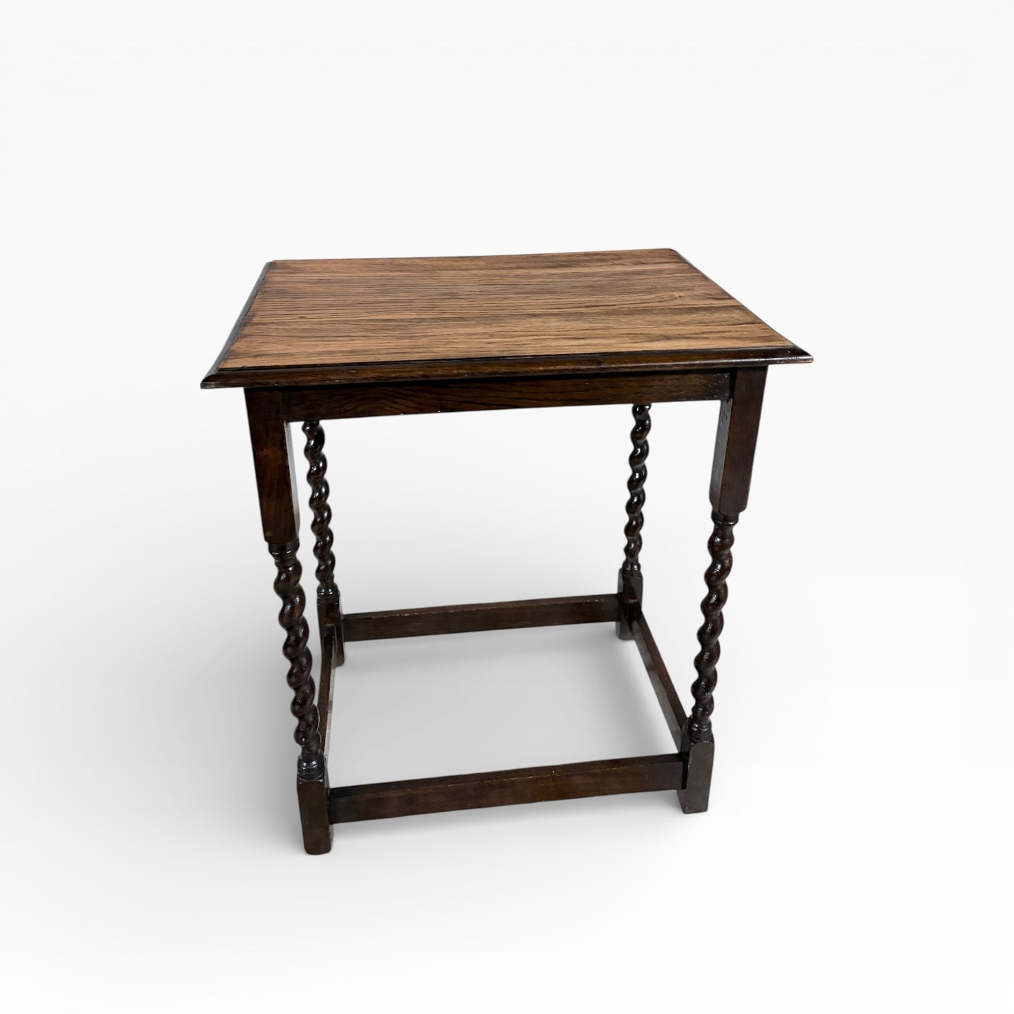 Vintage Barley Twist Oak Side Table