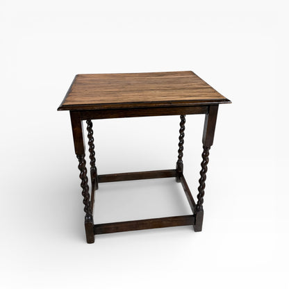 Vintage Barley Twist Oak Side Table