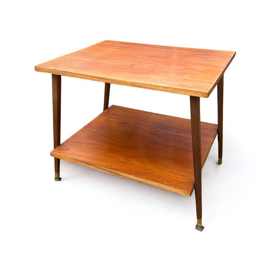 Mid Century Teak Two Tier Side Table