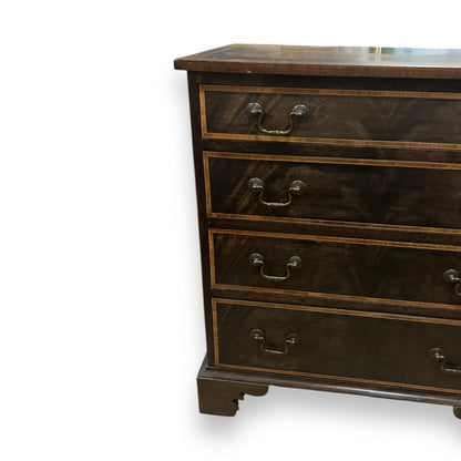 Vintage 1960s English Walnut Veneer Chest of Drawers