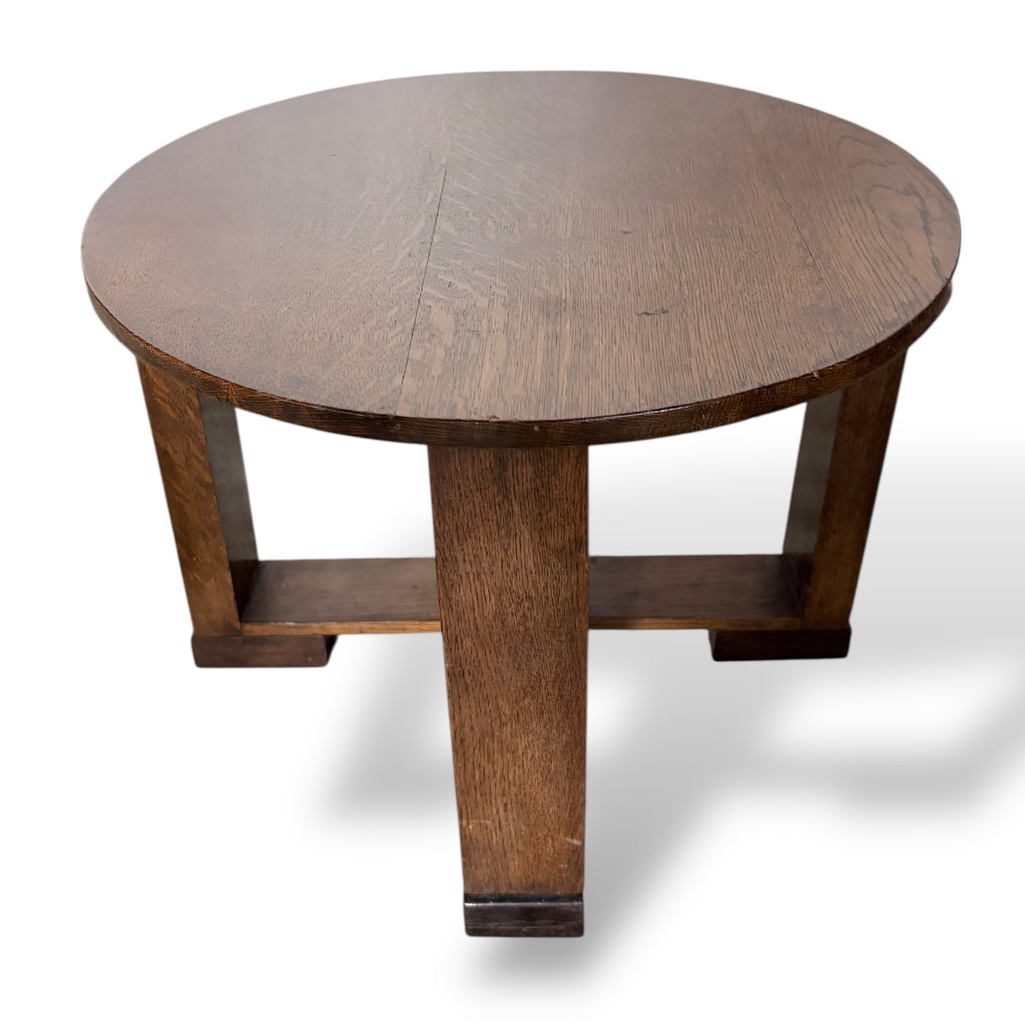 Arts & Crafts Oak Circular Low Table