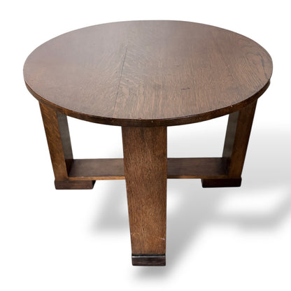 Arts & Crafts Oak Circular Low Table