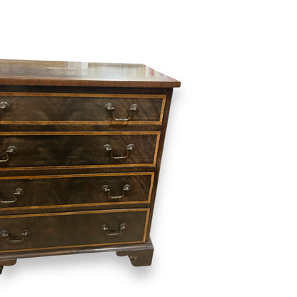 Vintage 1960s English Walnut Veneer Chest of Drawers