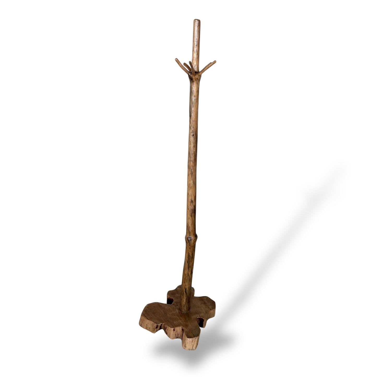 Live Edge Solid Wood Coat Stand – Rustic Tree Trunk Design