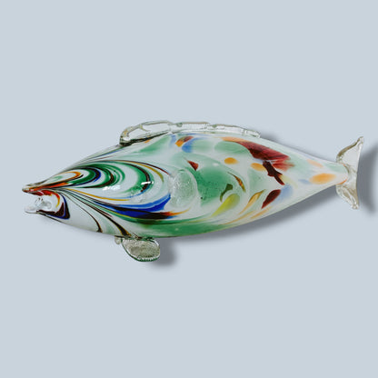Large Mid Century Murano Hand-Blown Art Glass Fish Sculpture