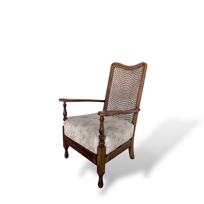 Antique Vintage Colonial Style Wicker Armchair