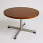 Danish Mid Century Round Coffee Table | Teak & Chrome Cross Base