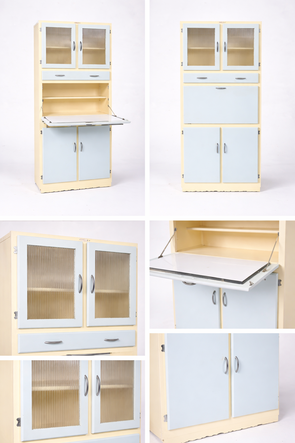 Esto Pale Blue & Cream Kitchenette Pantry Cupboard – Mid Century Utility Cabinet