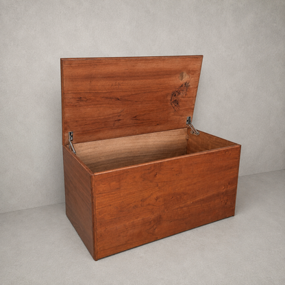 Mid Century Teak Storage Blanket Box Chest on Castors