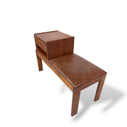Mid Century Vintage Chippy Heath Telephone Table / Hall Bench