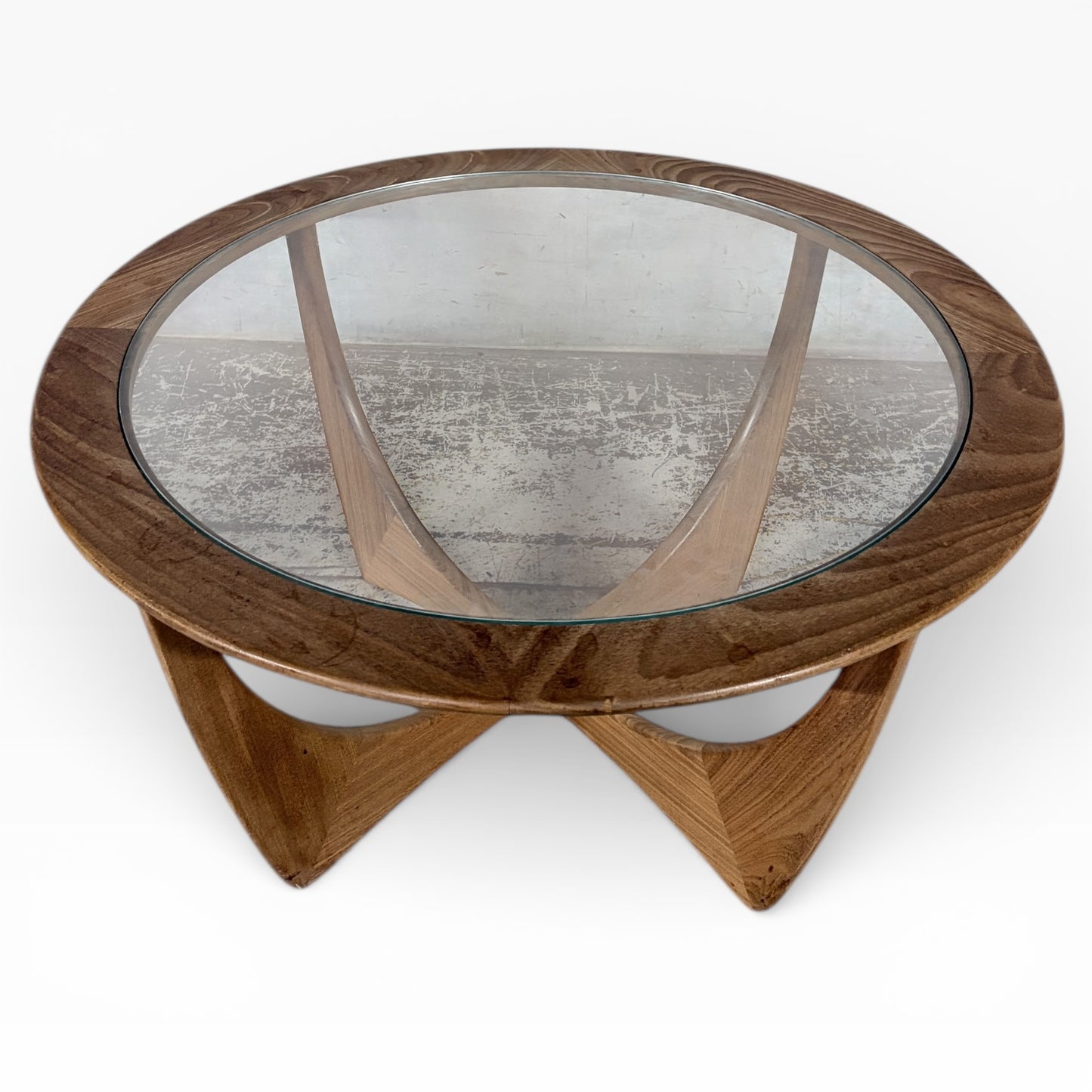 Mid Century G Plan Astro Circular Teak and Glass Coffee Table
