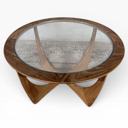 Mid Century G Plan Astro Circular Teak and Glass Coffee Table