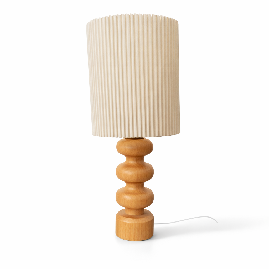 Vintage Oak Table Lamp – Scandinavian Style