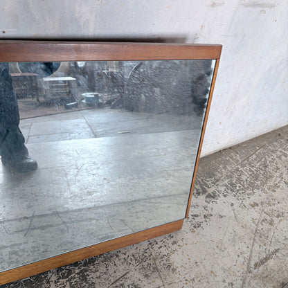 Mid Century Danish Style Teak Square Mirror