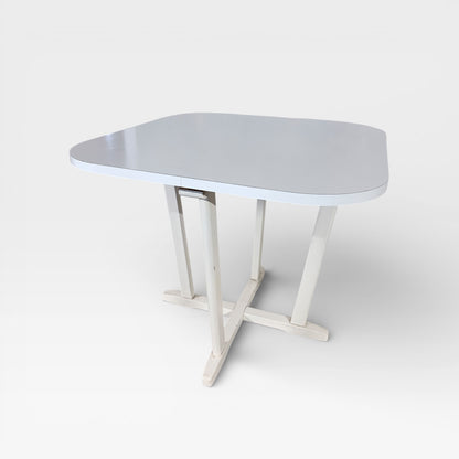 Vintage Thonet Nesting Dining Table with Four Chairs – White Bentwood, Mid-Century Design — view 7