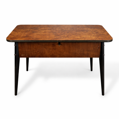 Mid-Century Burr Walnut Atomic Sewing Box
