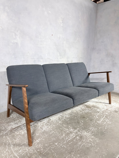 Vintage 1990s IKEA Teak Three-Seater Sofa – Scandinavian Lounge Sofa