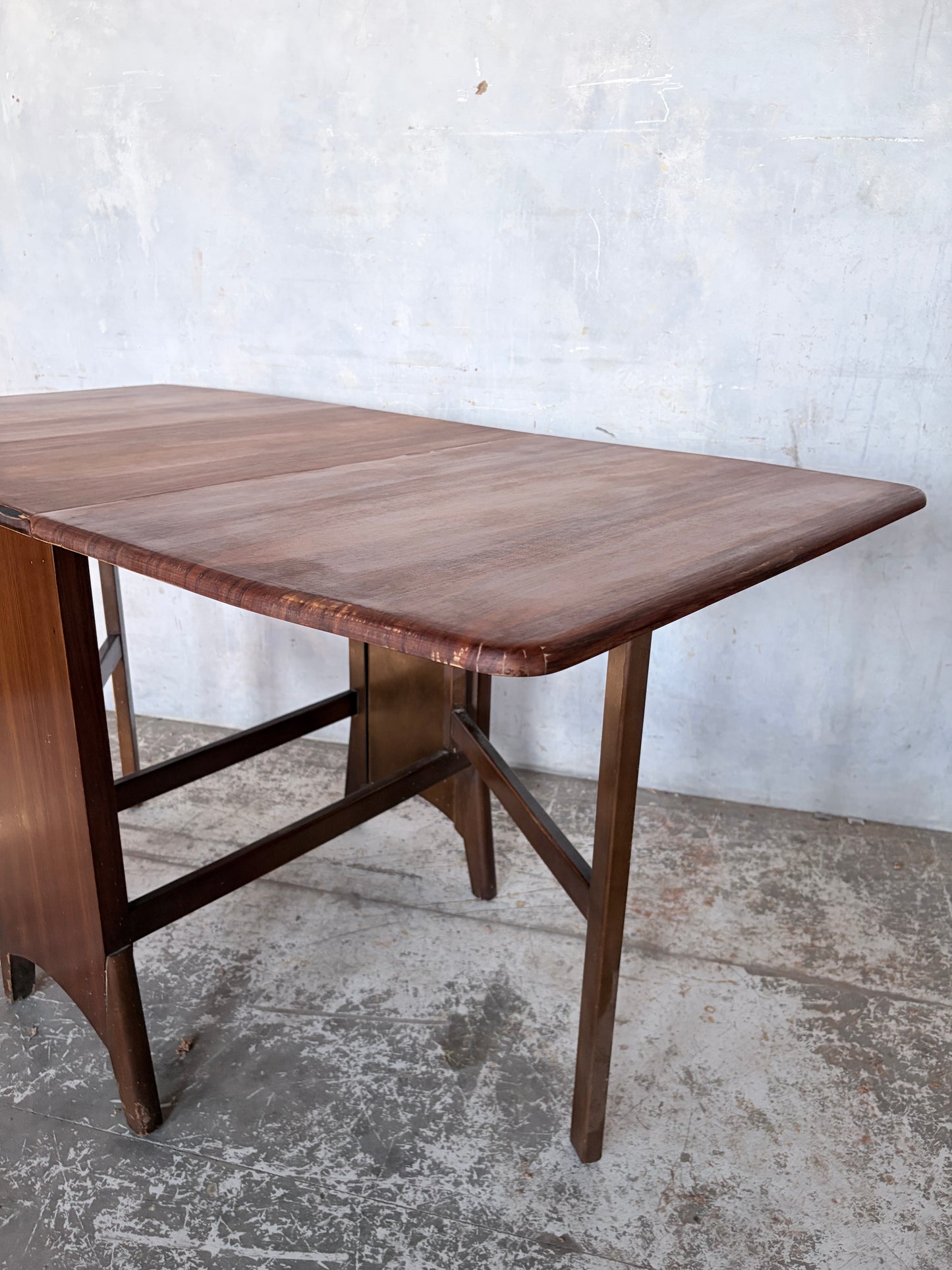 Art Deco Walnut Drop Leaf Dining Table