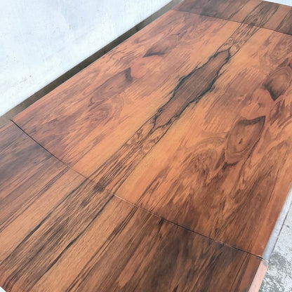 Art Deco Burr Walnut Draw Leaf Extending Dining Table