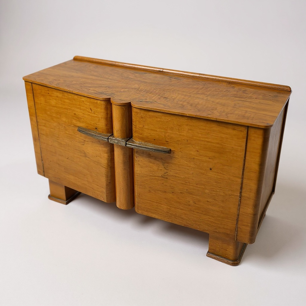 Art Deco Sideboard – Walnut Drinks Cabinet With Bakelite Handles | Vintage 1930s Bar — view 9