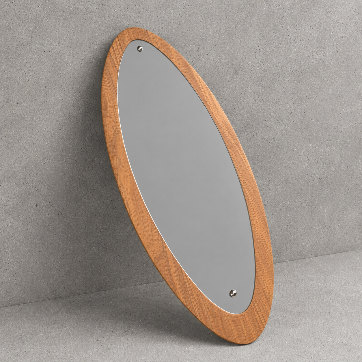 Mid-Century Space Age Oval Formica Wall Mirror – 1960s / 1970s