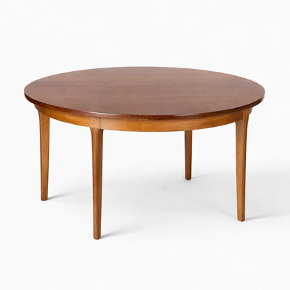 Vintage Teak Round Extending Dining Table by S Form