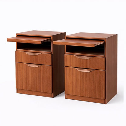 Pair of Teak Bedside Tables with Secret Drawer by Remploy