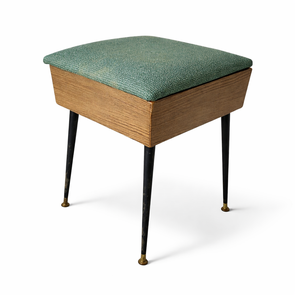 Vintage Atomic Mid-Century Sewing Box Stool