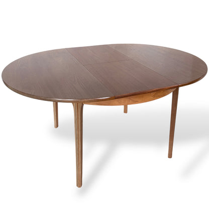 Vintage Teak Round Extending Dining Table by S Form