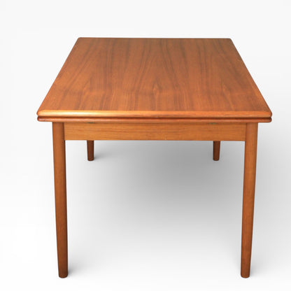 Mid Century Dining Table - Danish Draw Leaf Extending Solid Wood Table