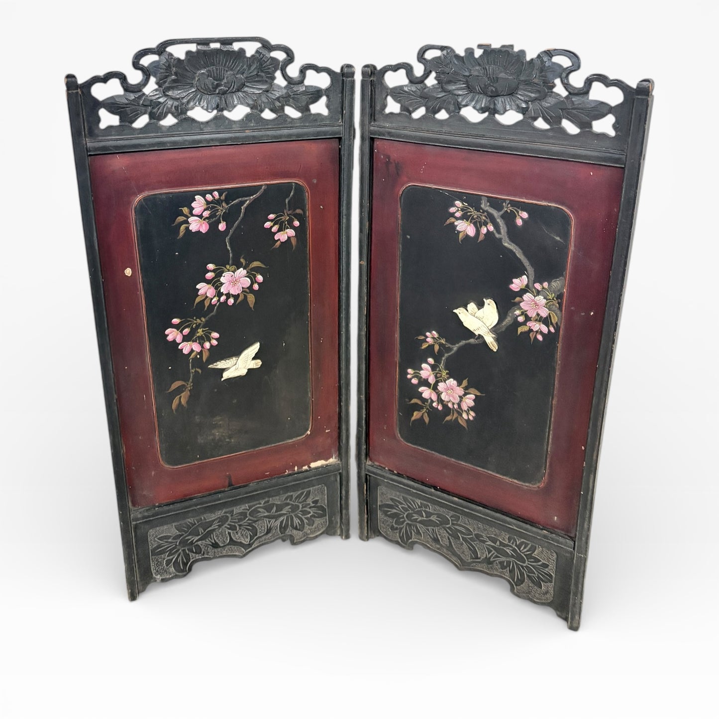 Antique Chinese Mother of Pearl Folding Screen