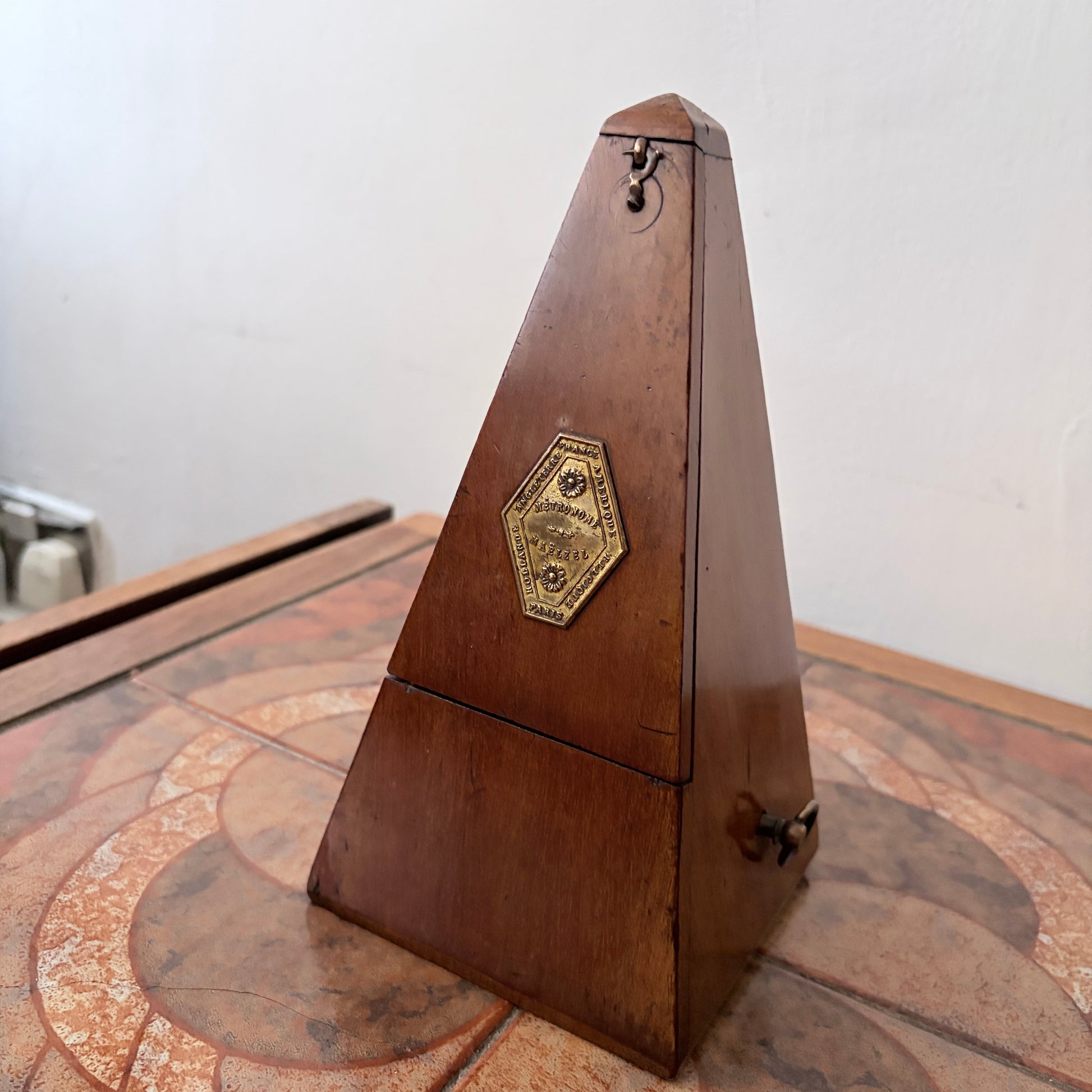 Antique French Maëlzel Metronome Wooden Pyramid Metronome
