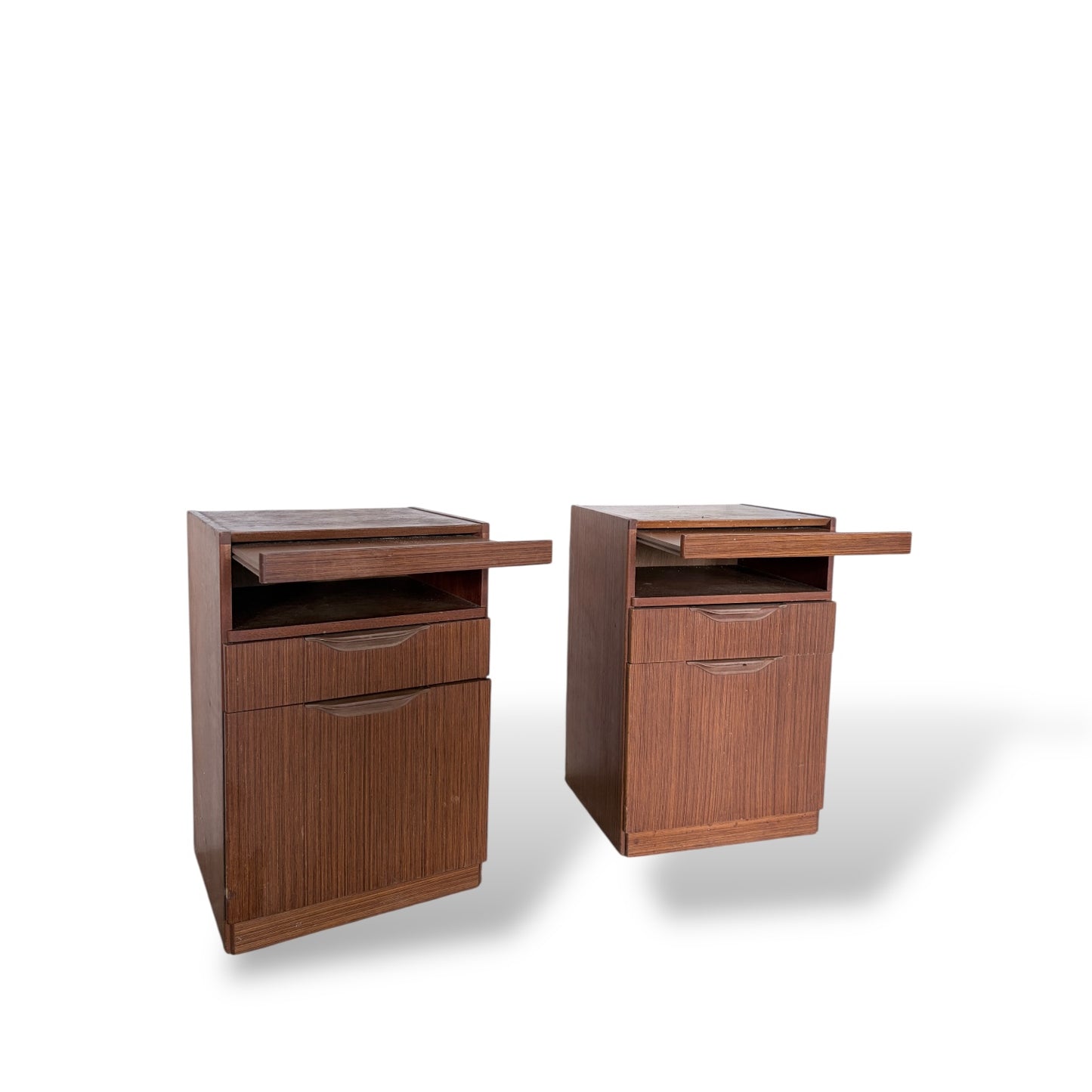 Pair of Teak Bedside Tables with Secret Drawer by Remploy